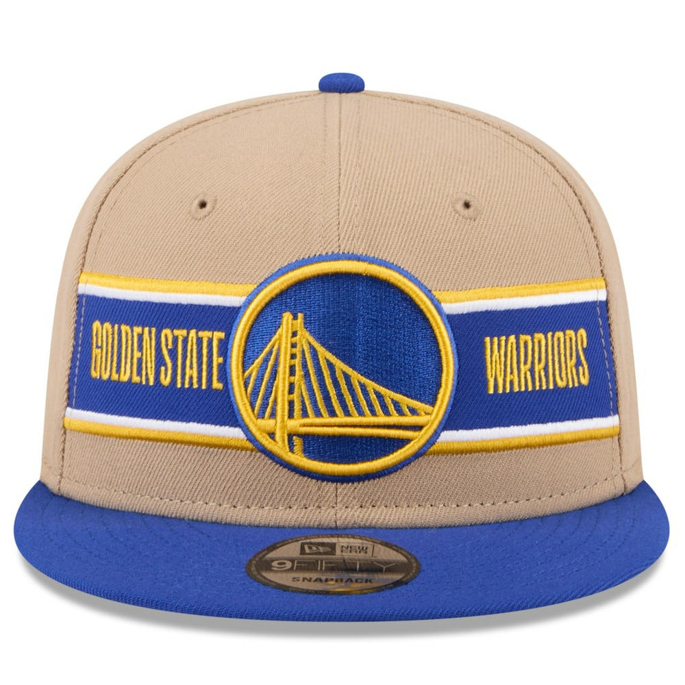 New Era Golden State Warriors 2024 NBA Draft 9FIFTY Snapback Hat Tan/Royal