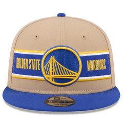 New Era Golden State Warriors 2024 NBA Draft 9FIFTY Snapback Hat Tan/Royal