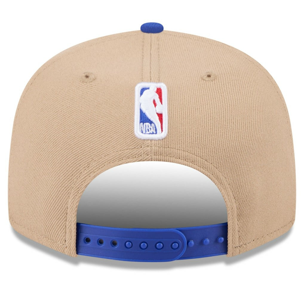 New Era Golden State Warriors 2024 NBA Draft 9FIFTY Snapback Hat Tan/Royal