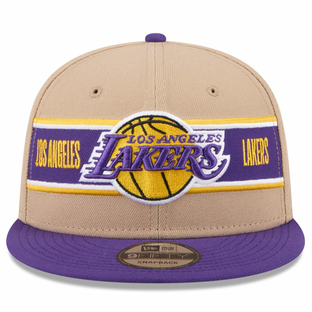 New Era Los Angeles Lakers 2024 NBA Draft 9FIFTY Snapback Hat Tan/Purple