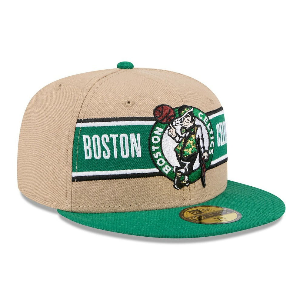 New Era Boston Celtics 2024 NBA Draft 59FIFTY Fitted Hat Tan/Kelly Green