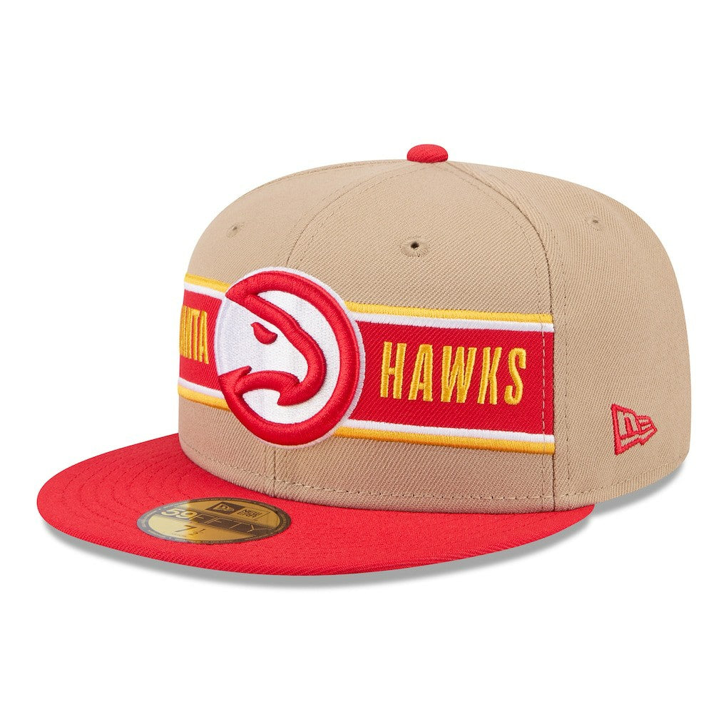 New Era Atlanta Hawks 2024 NBA Draft 59FIFTY Fitted Hat Tan/Red