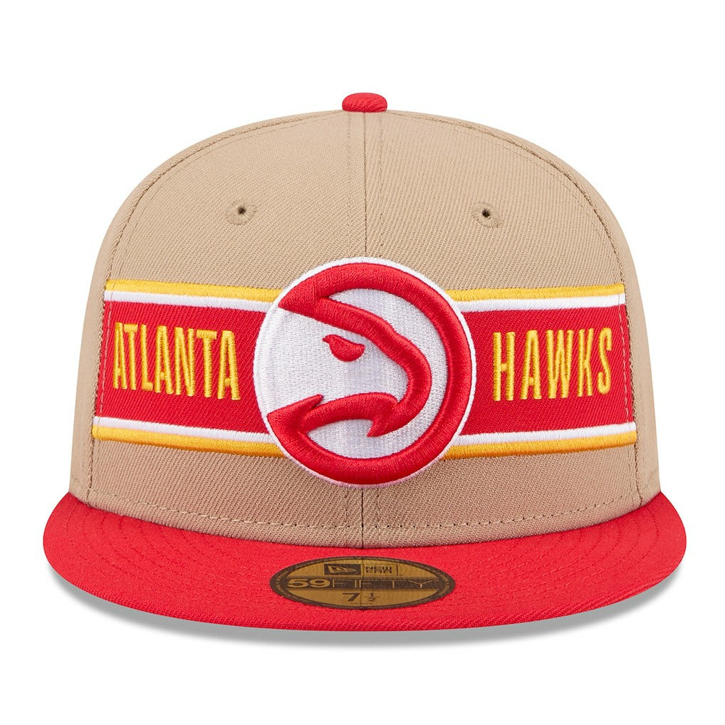 New Era Atlanta Hawks 2024 NBA Draft 59FIFTY Fitted Hat Tan/Red