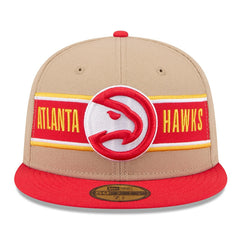 New Era Atlanta Hawks 2024 NBA Draft 59FIFTY Fitted Hat Tan/Red