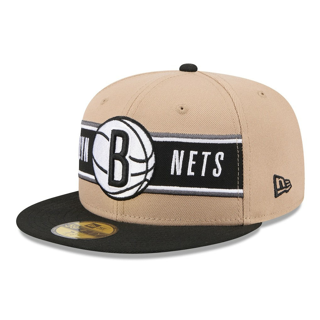 New Era Brooklyn Nets 2024 NBA Draft 59FIFTY Fitted Hat Tan/Black