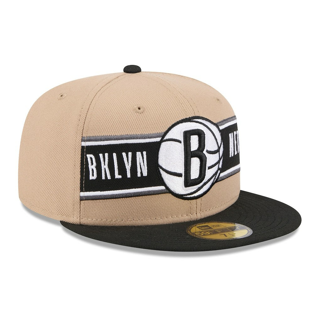 New Era Brooklyn Nets 2024 NBA Draft 59FIFTY Fitted Hat Tan/Black