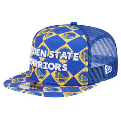 New Era Golden State Warriors Seeing Diamonds A-Frame Trucker 9FIFTY Snapback Hat Royal