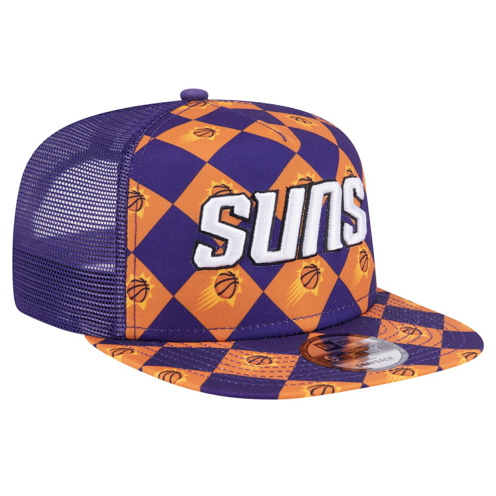 New Era Phoenix Suns Seeing Diamonds A-Frame Trucker 9FIFTY Snapback Hat Purple