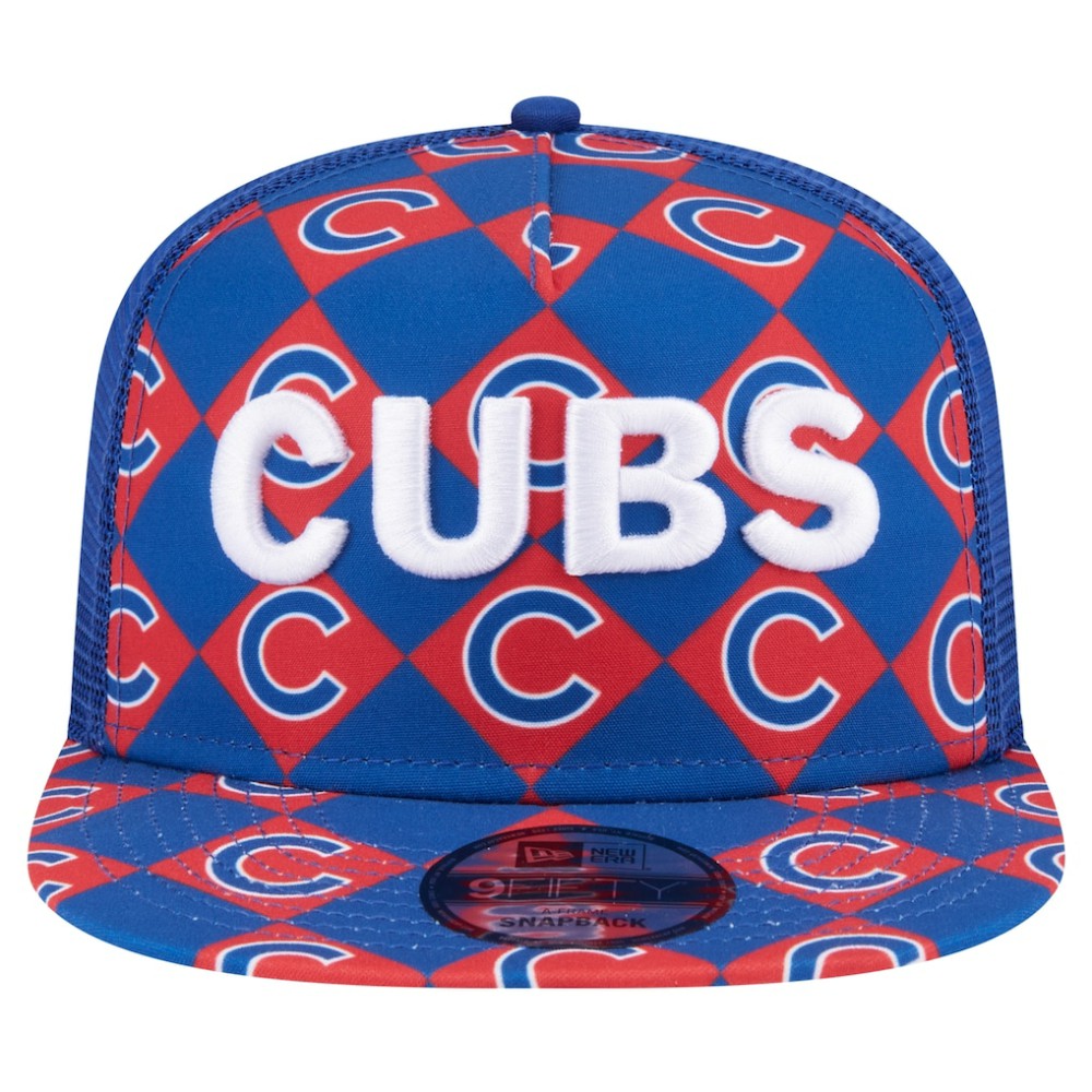 Chicago Cubs New Era Seeing Diamonds A-Frame Trucker 9FIFTY Snapback Hat Outlet