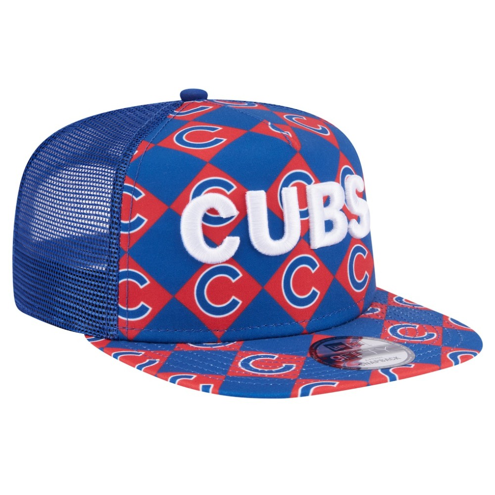 Chicago Cubs New Era Seeing Diamonds A-Frame Trucker 9FIFTY Snapback Hat Outlet