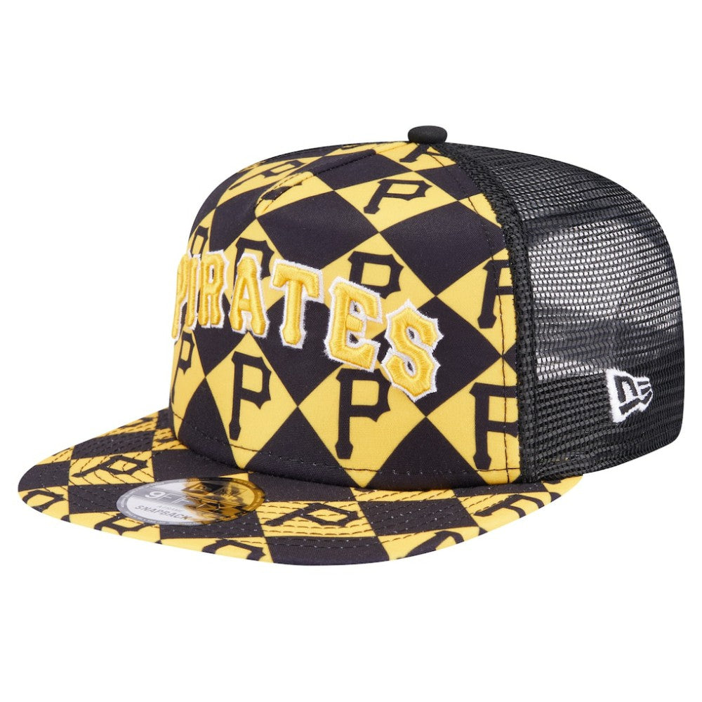 Pittsburgh Pirates New Era Seeing Diamonds A-Frame Trucker 9FIFTY Snapback Hat for sale