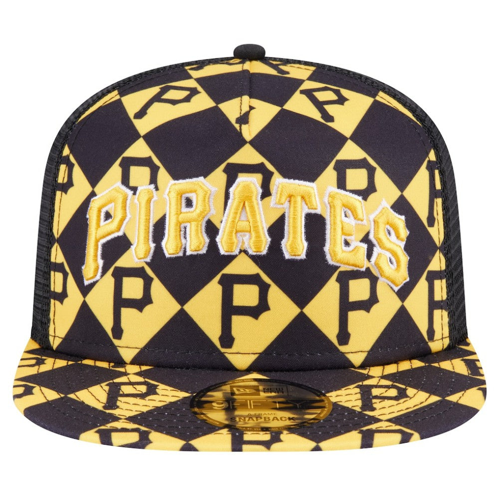 Pittsburgh Pirates New Era Seeing Diamonds A-Frame Trucker 9FIFTY Snapback Hat for sale