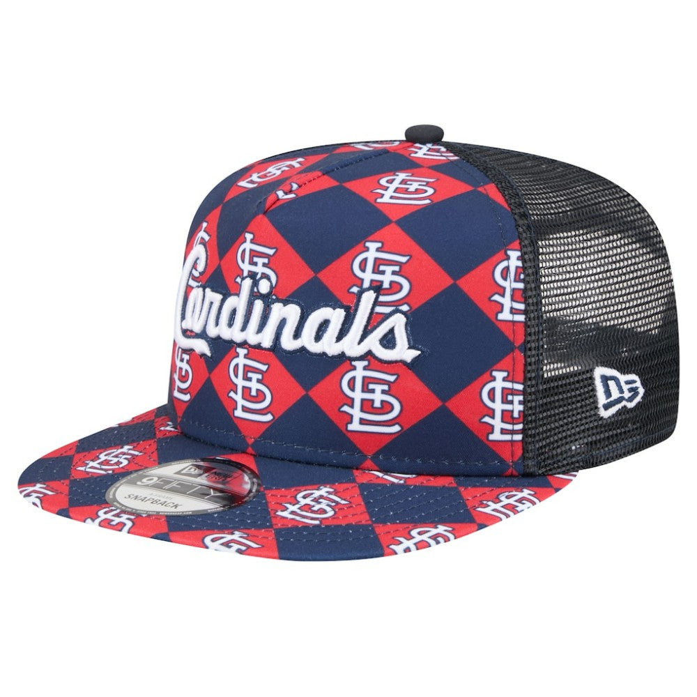 St. Louis Cardinals New Era Seeing Diamonds A-Frame Trucker 9FIFTY Snapback Hat Discount