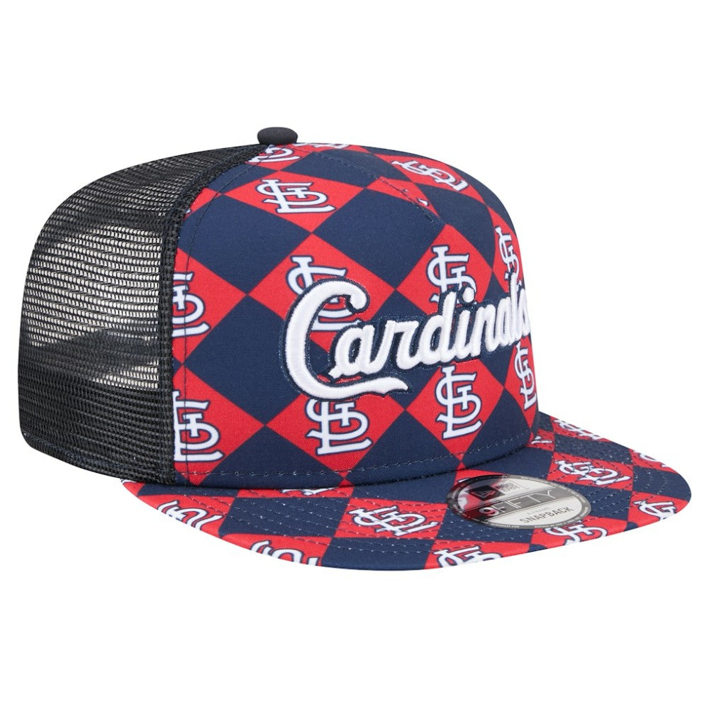 St. Louis Cardinals New Era Seeing Diamonds A-Frame Trucker 9FIFTY Snapback Hat Discount