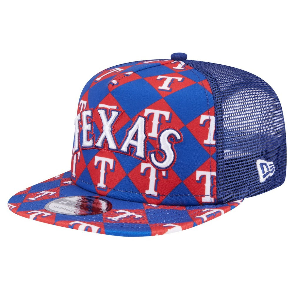 Texas Rangers New Era Seeing Diamonds A-Frame Trucker 9FIFTY Snapback Hat for sale
