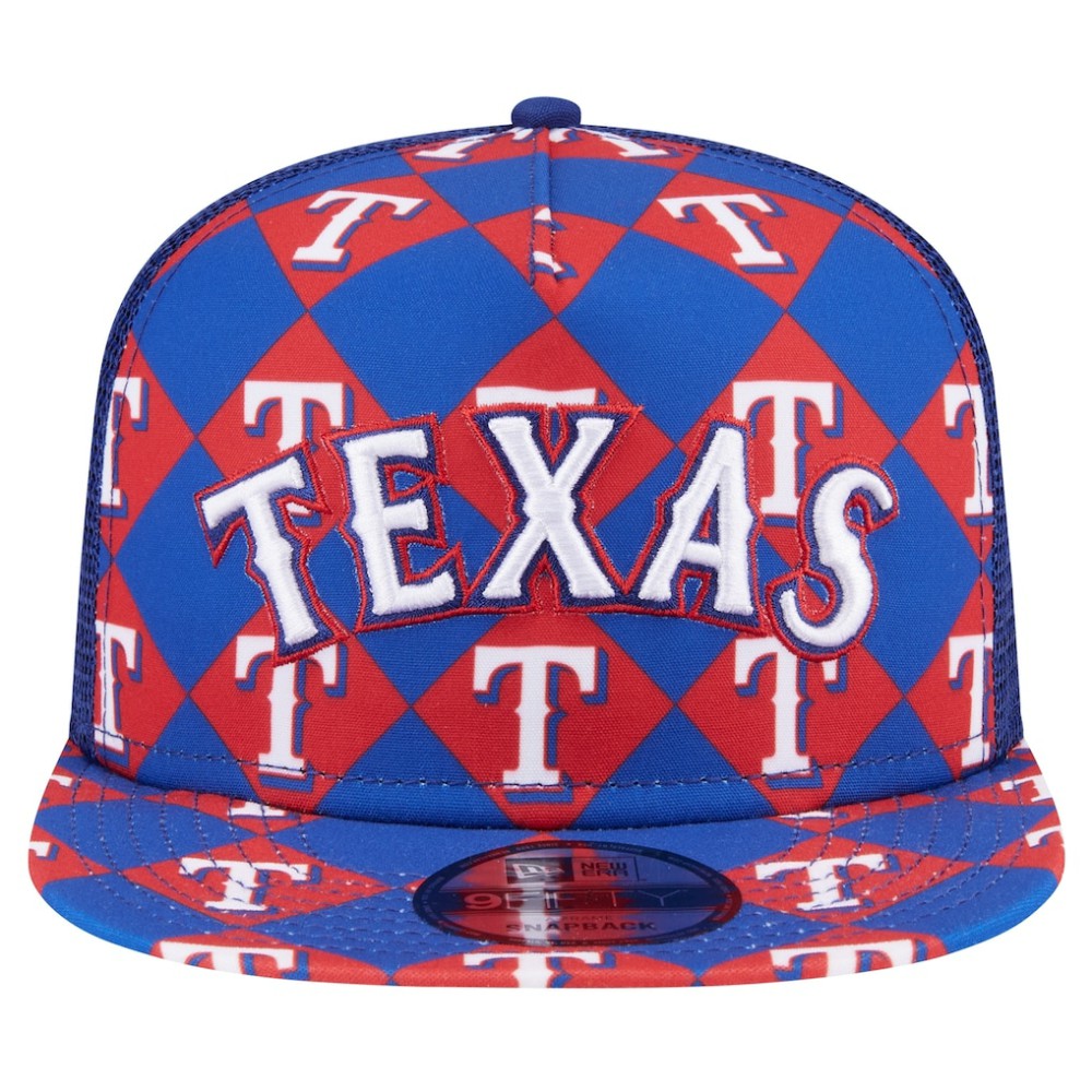 Texas Rangers New Era Seeing Diamonds A-Frame Trucker 9FIFTY Snapback Hat for sale