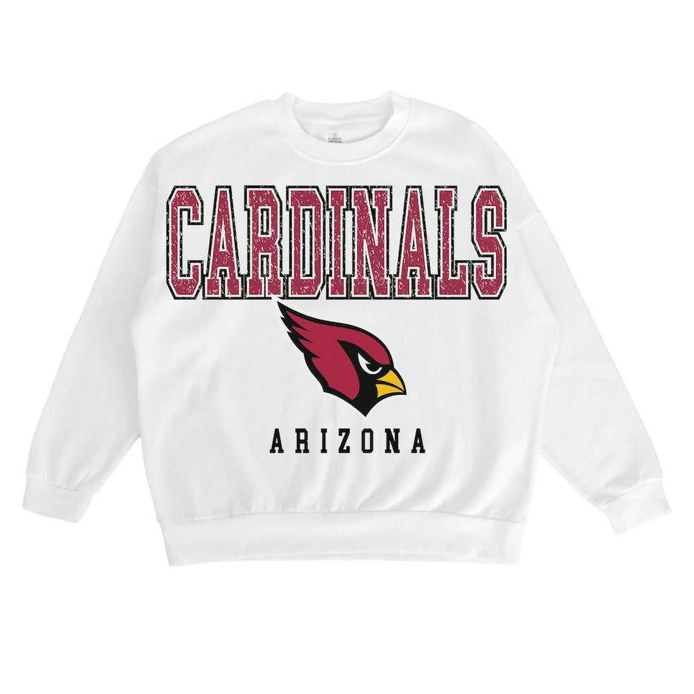 Arizona Cardinals Gameday Couture Women's Sunday Drives Oversized Crewneck Pullover Sweatshirt – White - NFL