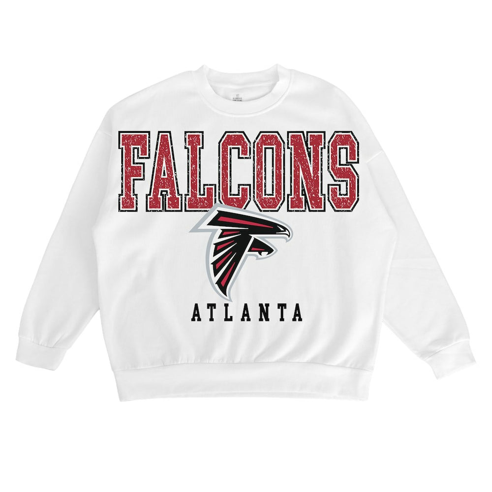 Atlanta Falcons Gameday Couture Women's Sunday Drives Oversized Crewneck Pullover Sweatshirt – White - NFL