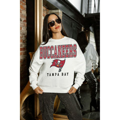 Tampa Bay Buccaneers Gameday Couture Women's Sunday Drives Oversized Crewneck Pullover Sweatshirt – White - NFL
