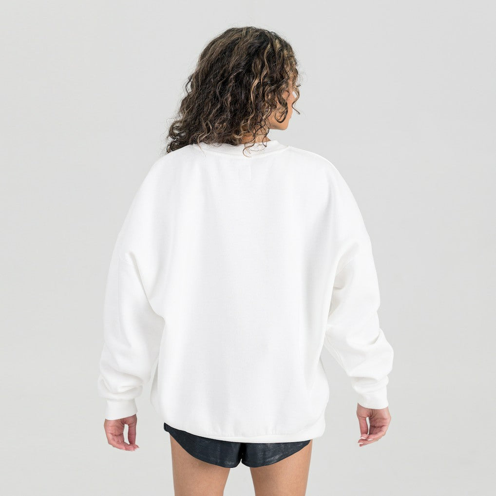 Washington Commanders Gameday Couture Women's Sunday Drives Oversized Crewneck Pullover Sweatshirt – White - NFL