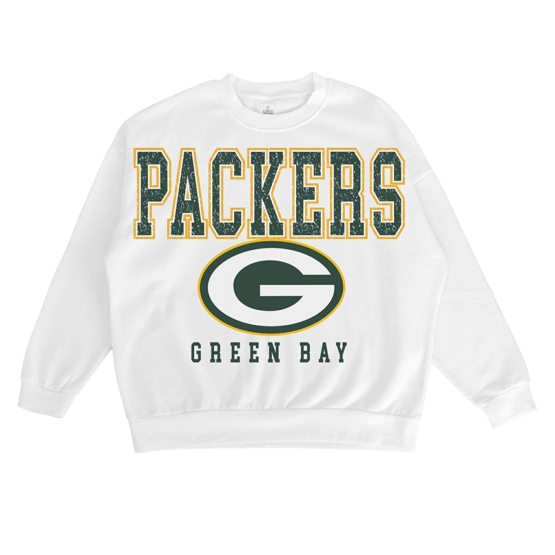 Green Bay Packers Gameday Couture Women's Sunday Drives Oversized Crewneck Pullover Sweatshirt – White - NFL