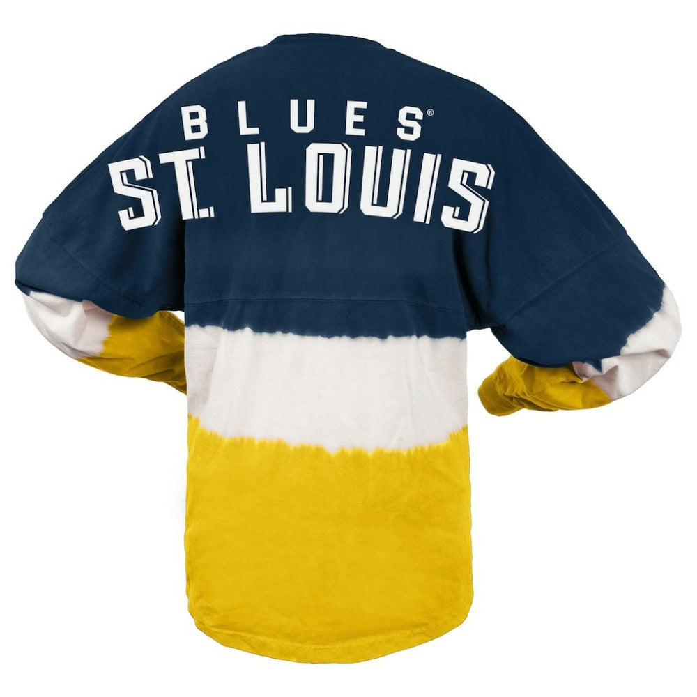 St. Louis Blues Fanatics Women's Ombre Long Sleeve T-Shirt - Navy/Gold | Fanatics Clearance