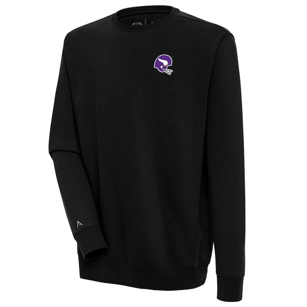 Minnesota Vikings Antigua Victory Crewneck Pullover Sweatshirt - Black - NFL