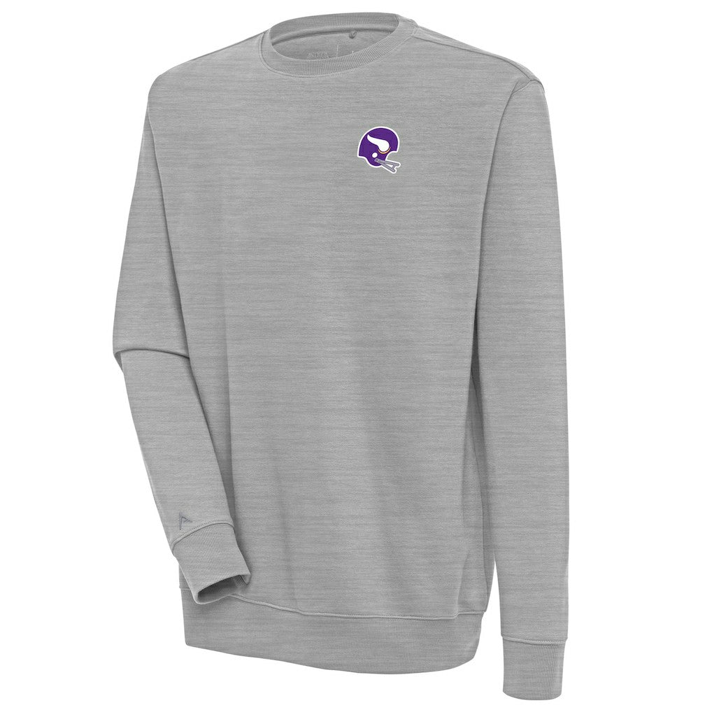 Minnesota Vikings Antigua Victory Crewneck Pullover Sweatshirt - Heather Gray - NFL