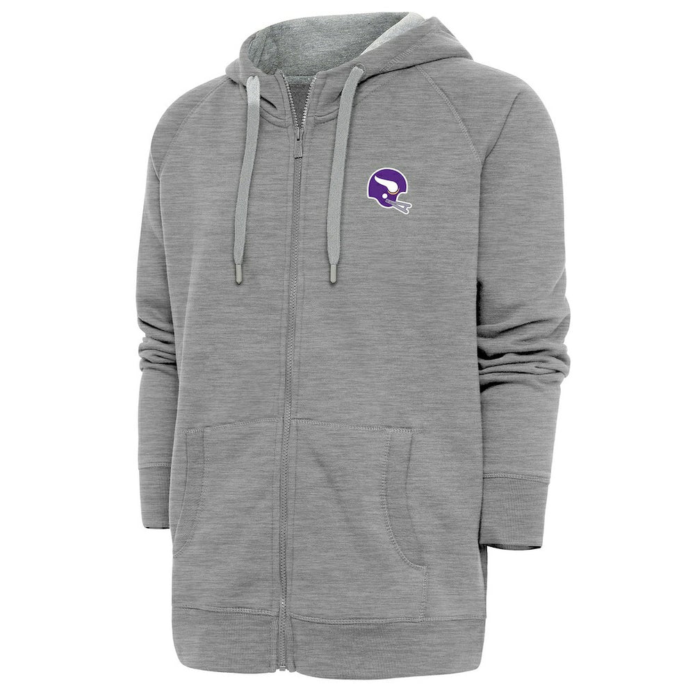 Minnesota Vikings Antigua Victory Full-Zip Hoodie - Heather Gray - NFL