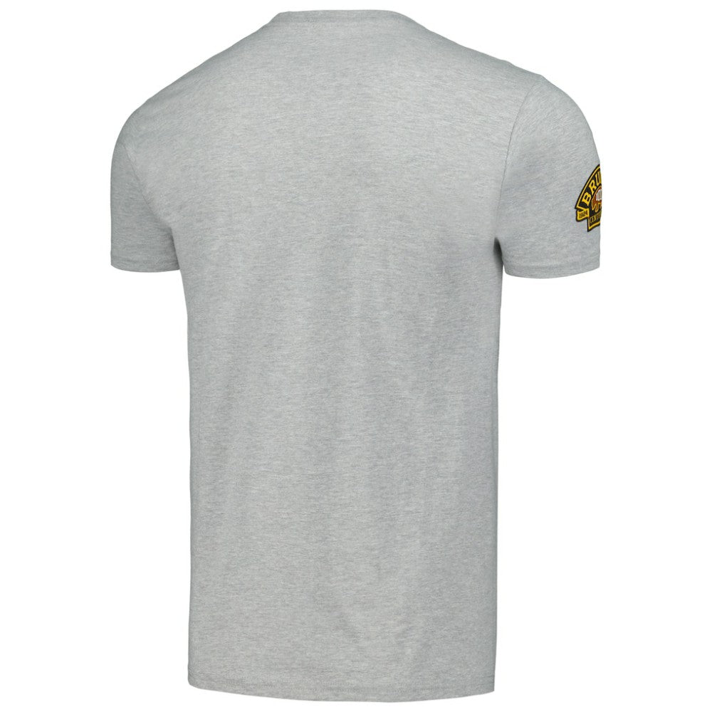Boston Bruins Mitchell & Ness 100th Anniversary Script Sweep T-Shirt - Heather Gray | NHL discount