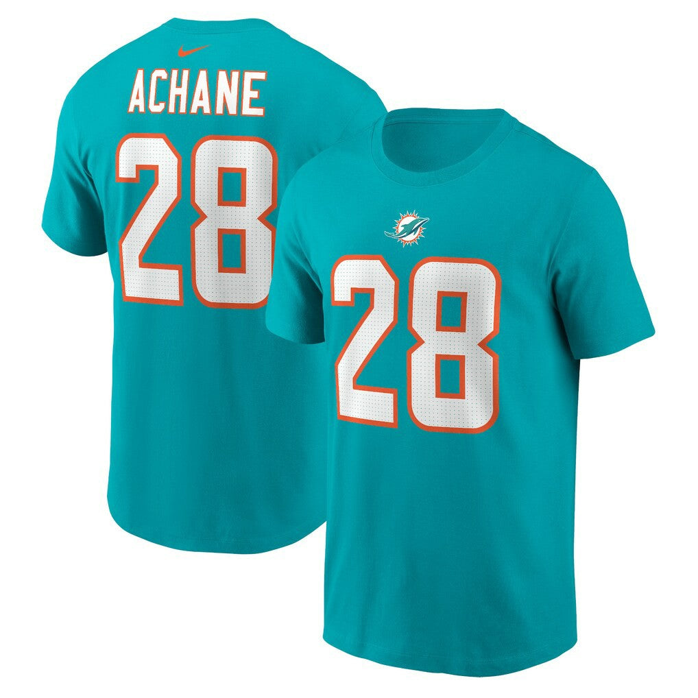 De’Von Achane Miami Dolphins Player Name & Number T-Shirt - Aqua - Nike