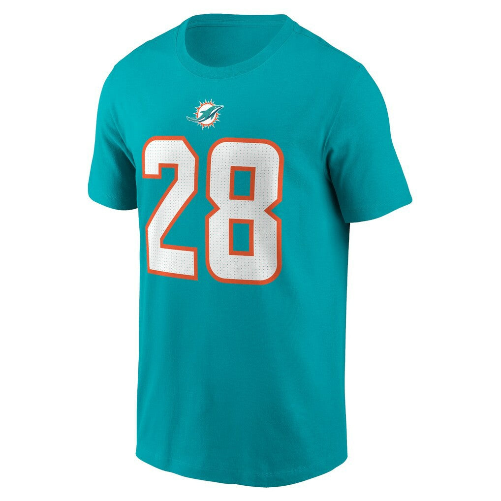 De’Von Achane Miami Dolphins Player Name & Number T-Shirt - Aqua - Nike