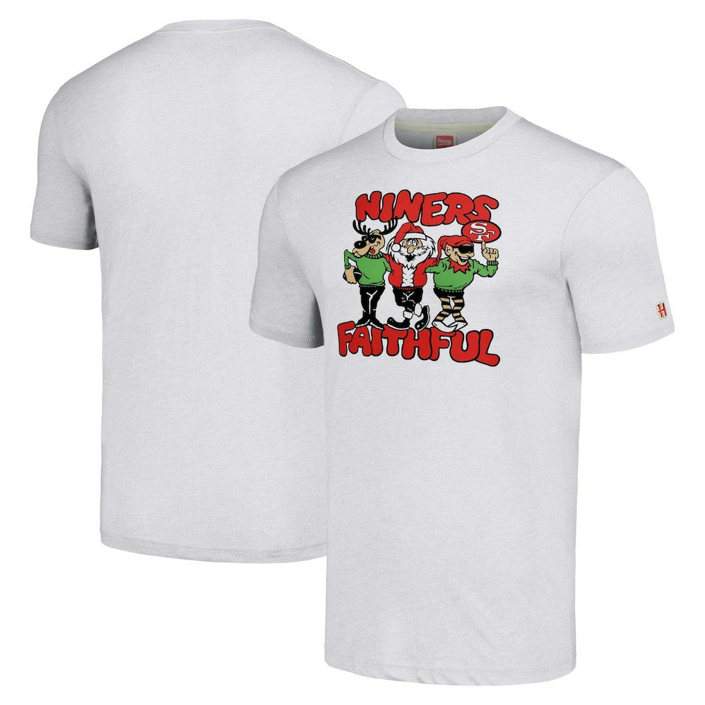 San Francisco 49ers Homage Unisex Holiday Tri-Blend T-Shirt - Gray - NFL