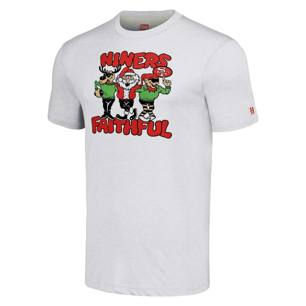 San Francisco 49ers Homage Unisex Holiday Tri-Blend T-Shirt - Gray - NFL
