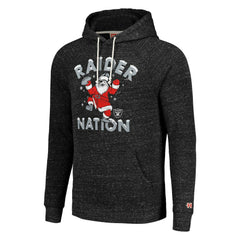 Las Vegas Raiders Homage Unisex Holiday Raglan Tri-Blend Pullover Hoodie - Black - NFL