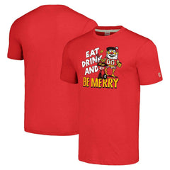 Kansas City Chiefs Homage Unisex Holiday Tri-Blend T-Shirt - Red - NFL