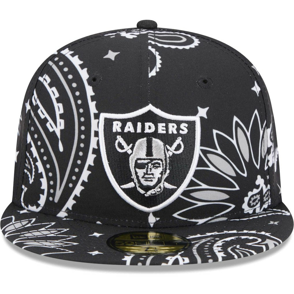 Las Vegas Raiders New Era Paisley 59FIFTY Fitted Hat - Black - NFL