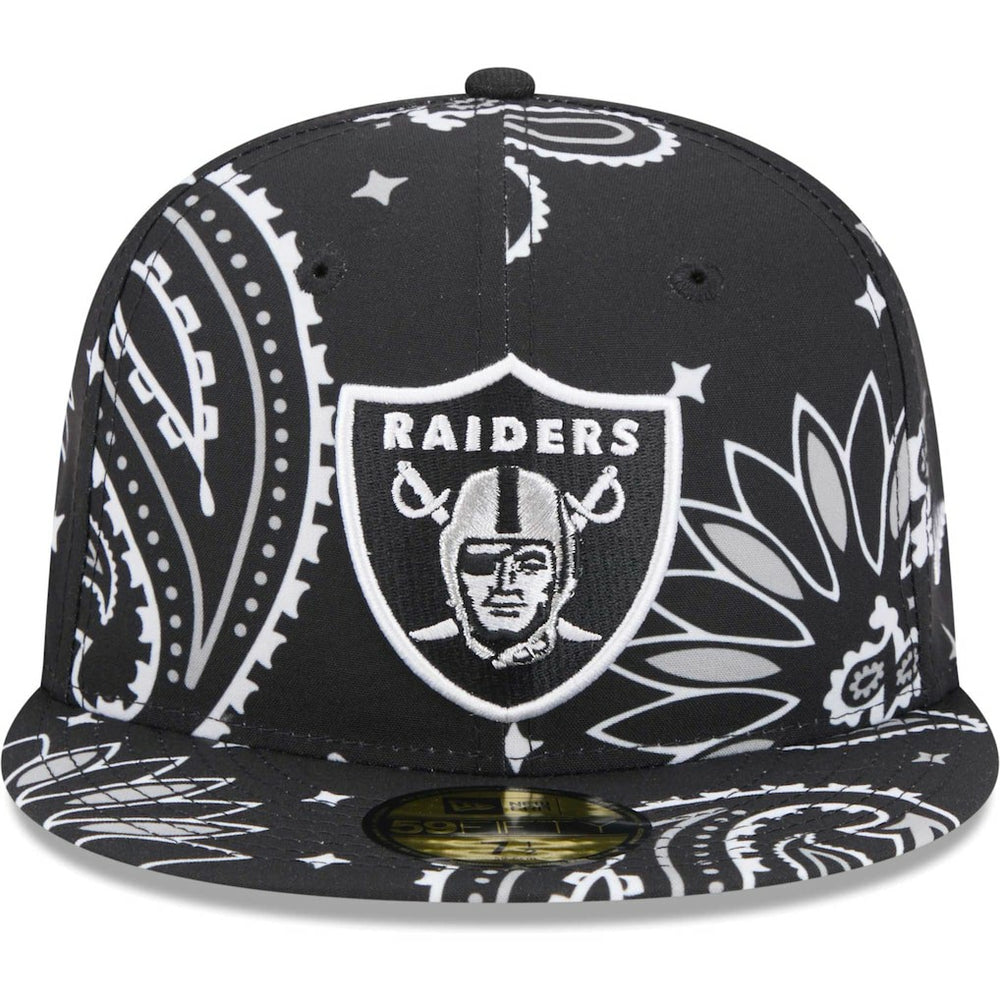 Las Vegas Raiders New Era Paisley 59FIFTY Fitted Hat - Black - NFL
