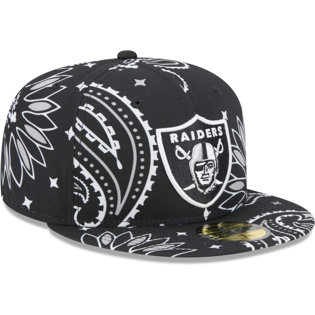 Las Vegas Raiders New Era Paisley 59FIFTY Fitted Hat - Black - NFL