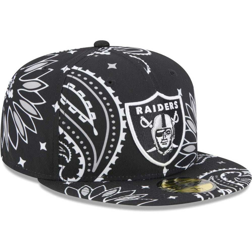 Las Vegas Raiders New Era Paisley 59FIFTY Fitted Hat - Black - NFL