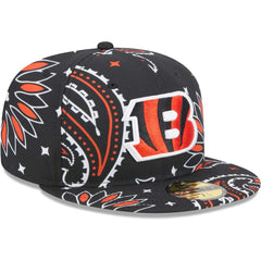 Cincinnati Bengals New Era Paisley 59FIFTY Fitted Hat - Black - NFL