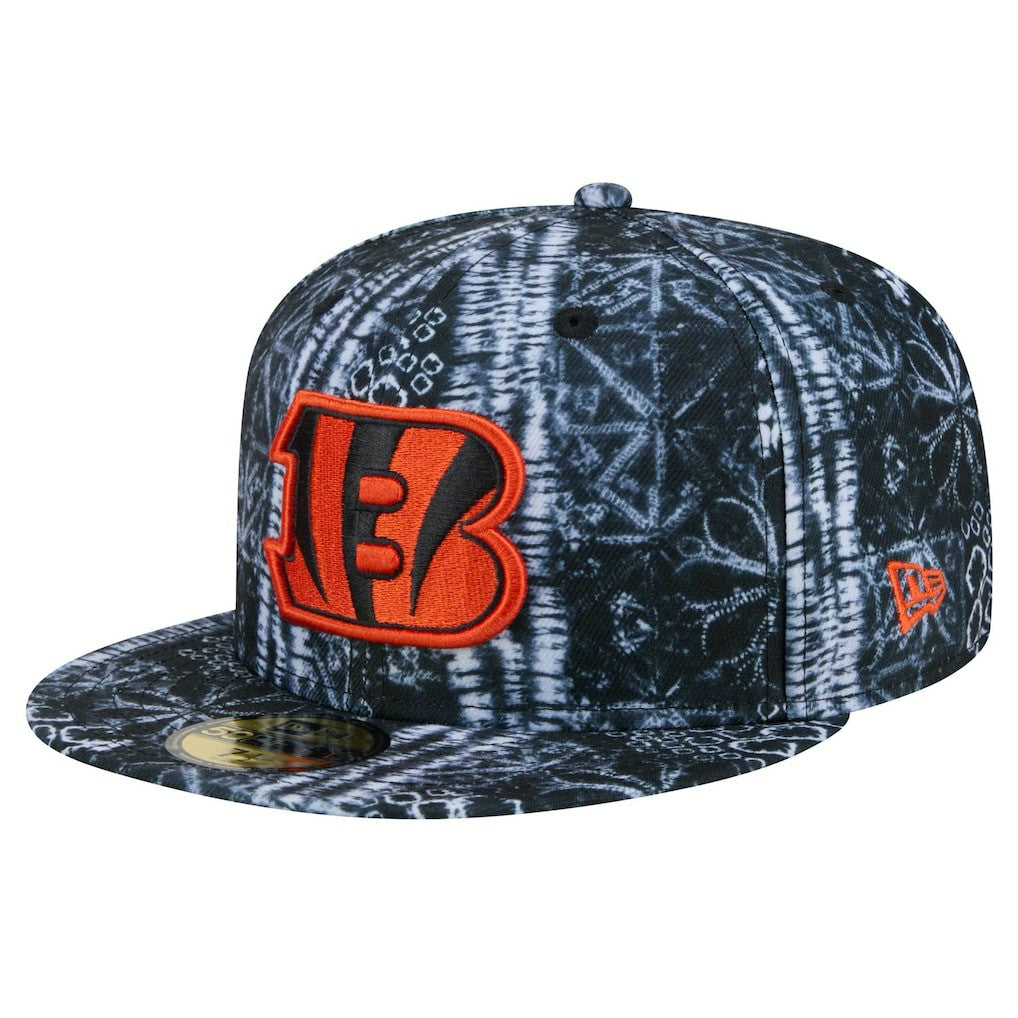 Cincinnati Bengals New Era Shibori 59FIFTY Fitted Hat - Black - NFL