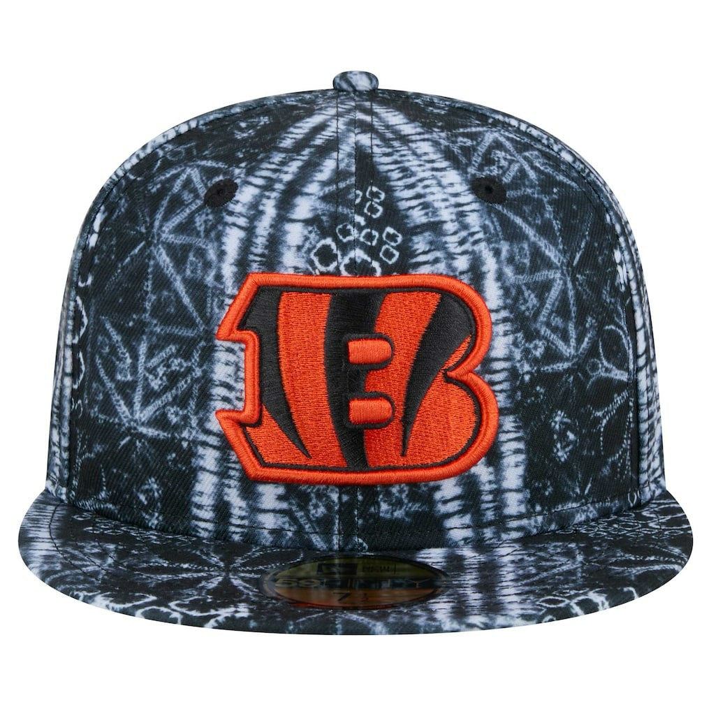 Cincinnati Bengals New Era Shibori 59FIFTY Fitted Hat - Black - NFL
