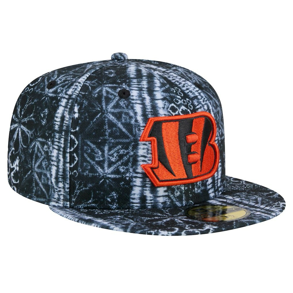 Cincinnati Bengals New Era Shibori 59FIFTY Fitted Hat - Black - NFL