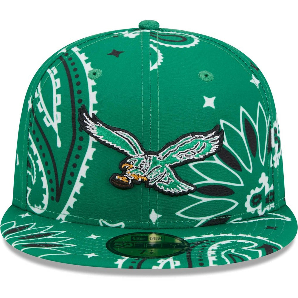 Philadelphia Eagles New Era Throwback Paisley 59FIFTY Fitted Hat - Kelly Green - NFL