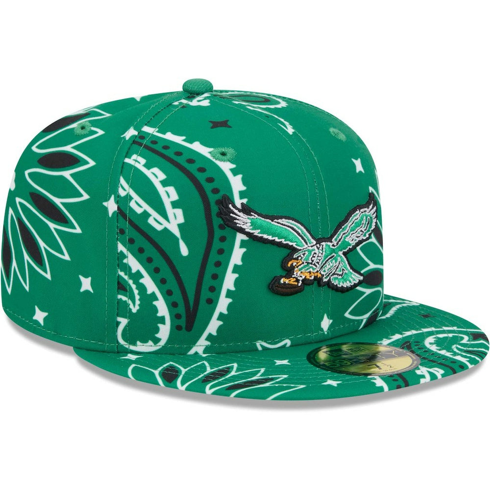 Philadelphia Eagles New Era Throwback Paisley 59FIFTY Fitted Hat - Kelly Green - NFL