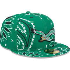 Philadelphia Eagles New Era Throwback Paisley 59FIFTY Fitted Hat - Kelly Green - NFL