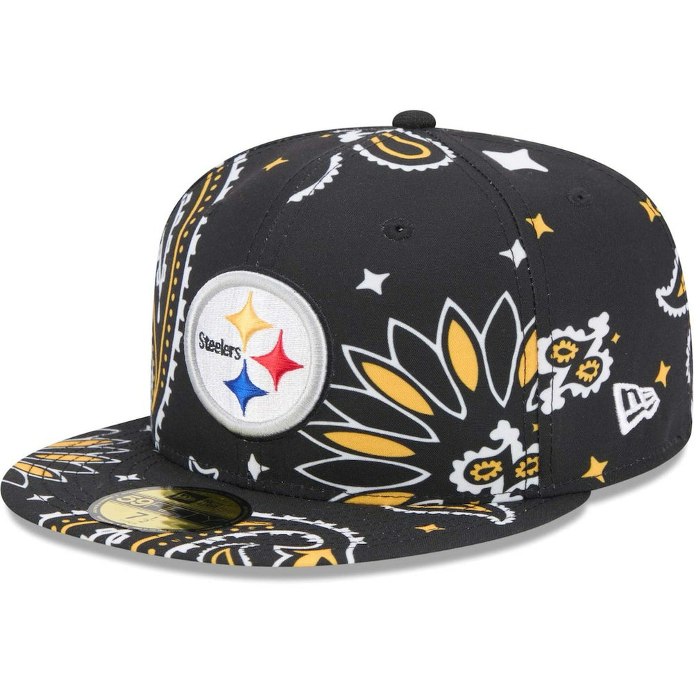 Pittsburgh Steelers New Era Paisley 59FIFTY Fitted Hat - Black - NFL