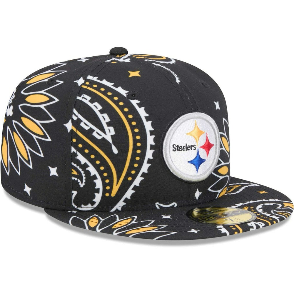 Pittsburgh Steelers New Era Paisley 59FIFTY Fitted Hat - Black - NFL