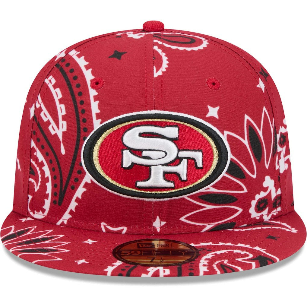 San Francisco 49ers New Era Paisley 59FIFTY Fitted Hat - Scarlet - NFL